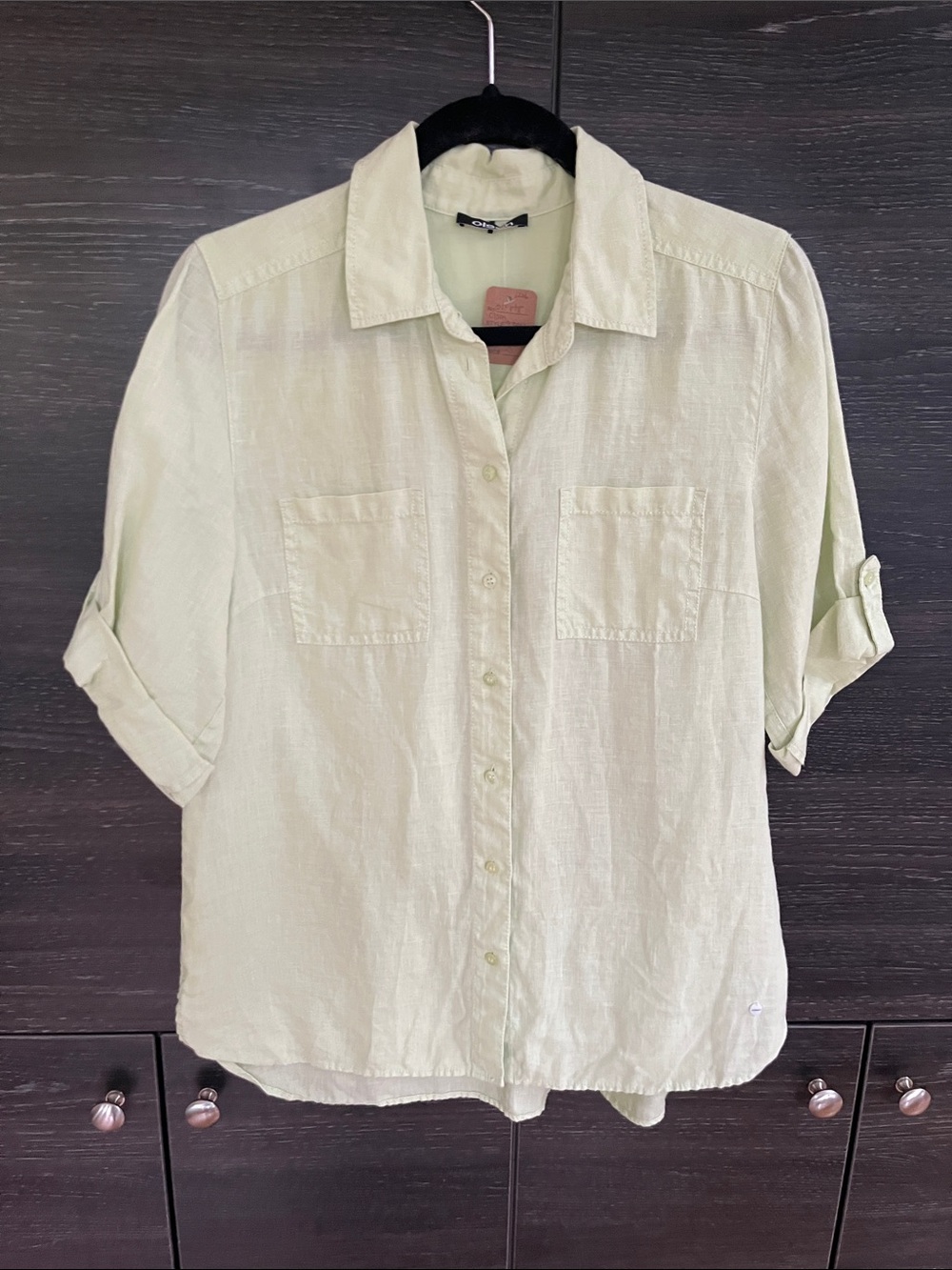 Olsen Pale Green Linen Top